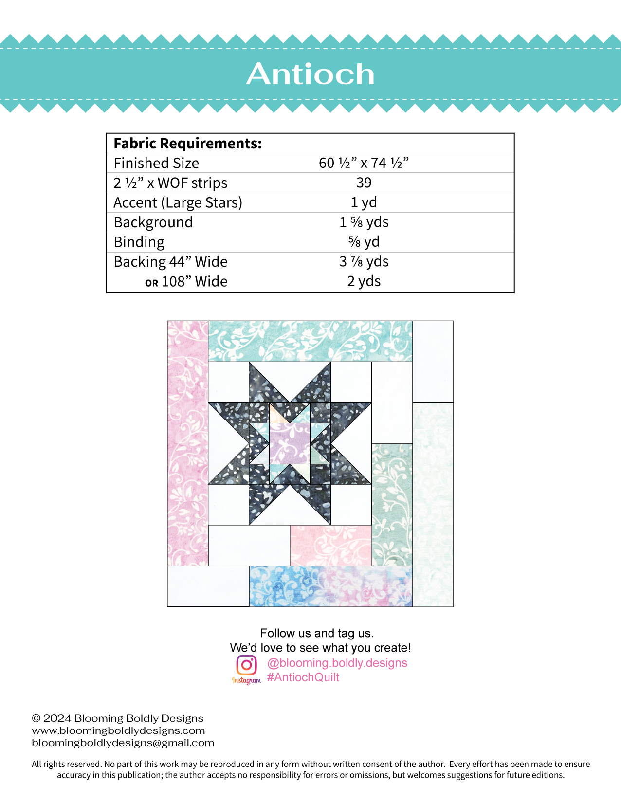 Digital Download - Antioch Quilt Pattern
