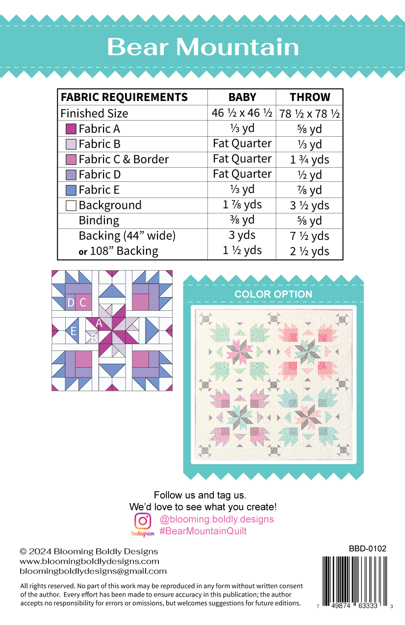 Bear Mountain Quilt Pattern