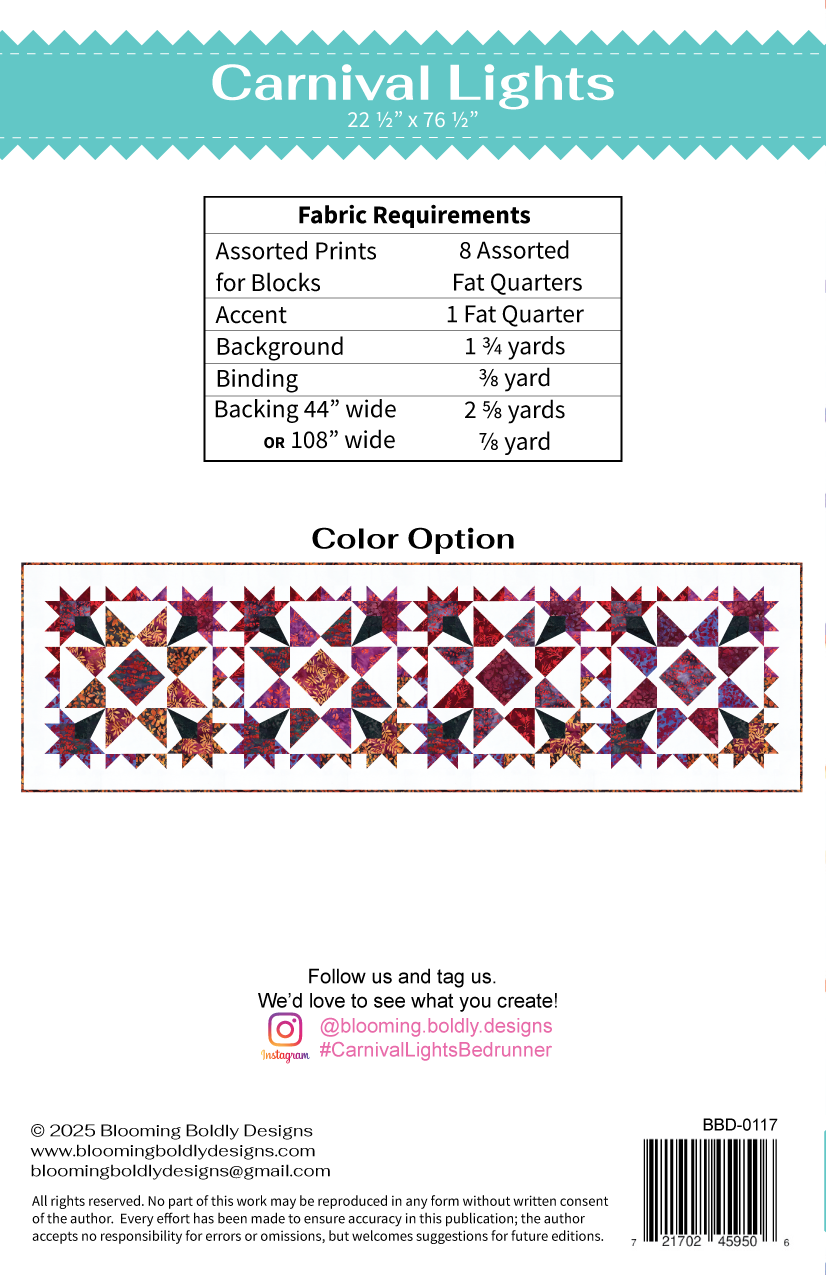 Carnival Lights Bed Runner Pattern