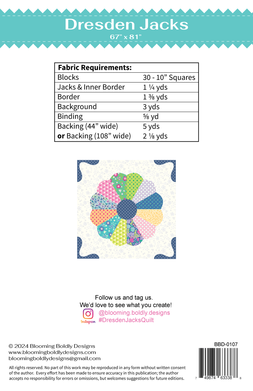 Dresden Jacks Quilt Pattern
