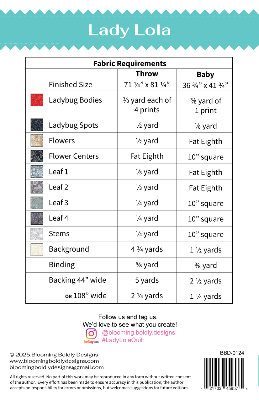 Lady Lola Quilt Pattern