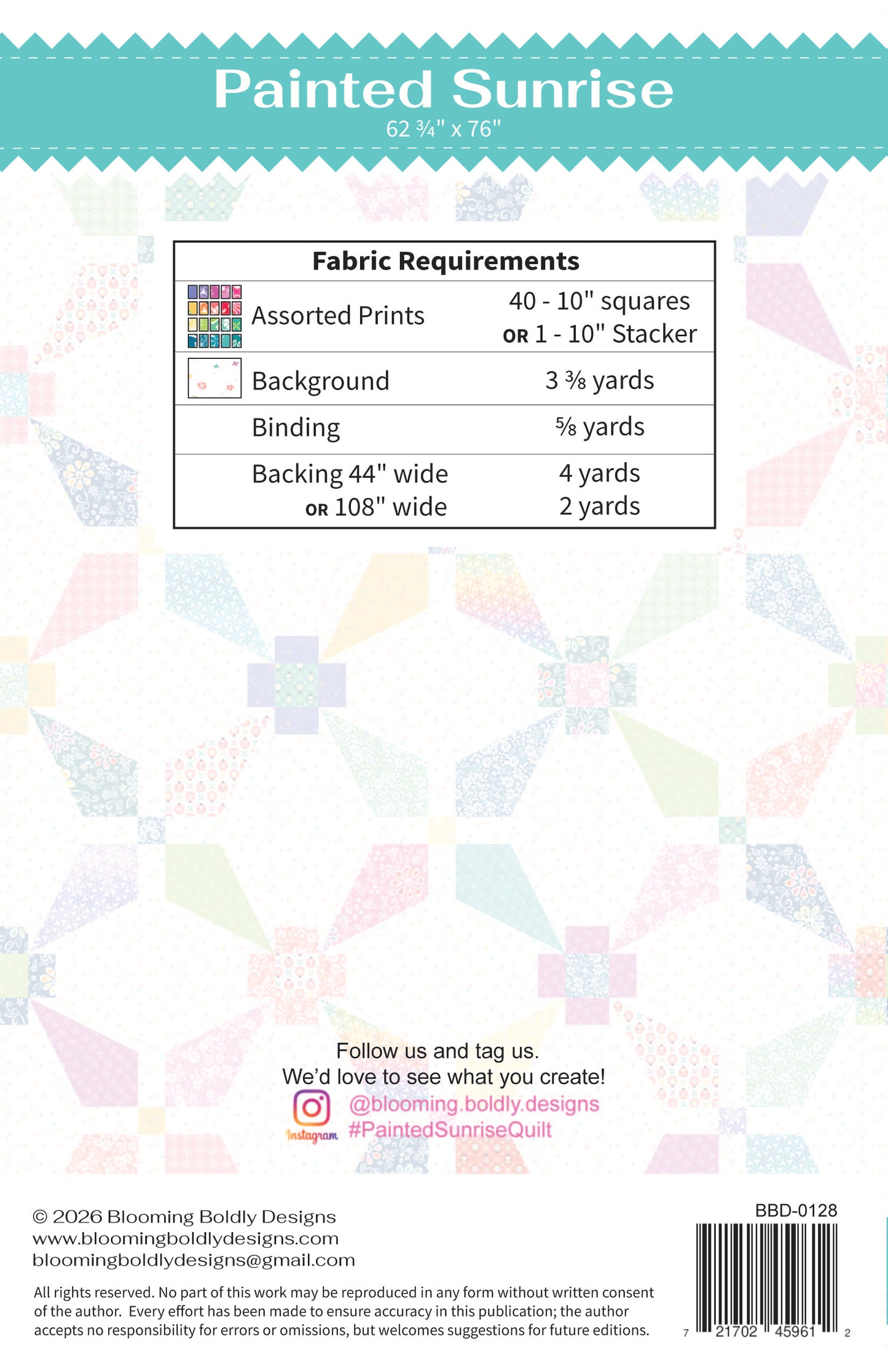 Painted Sunrise Quilt Pattern