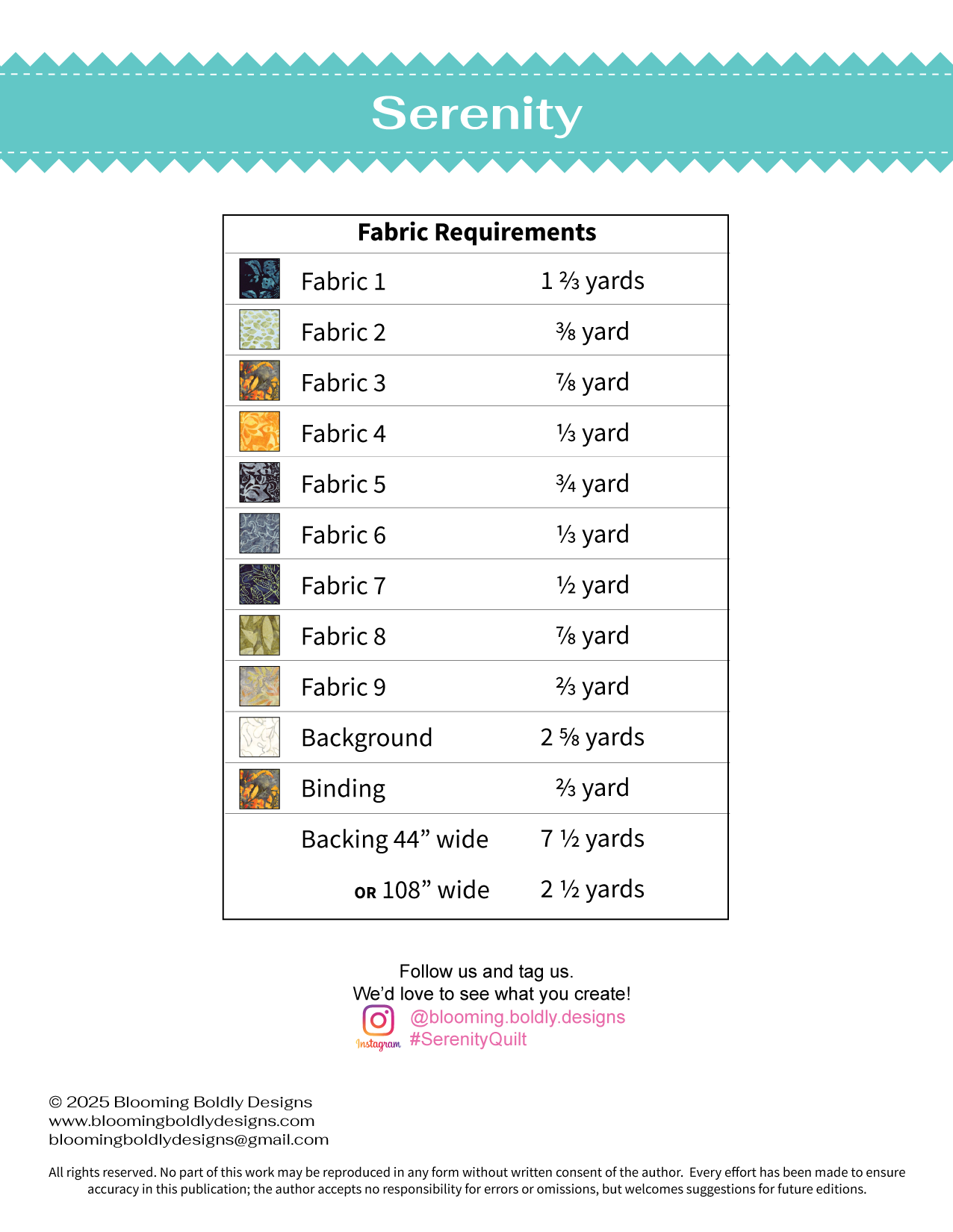 Digital Download - Serenity Quilt Pattern