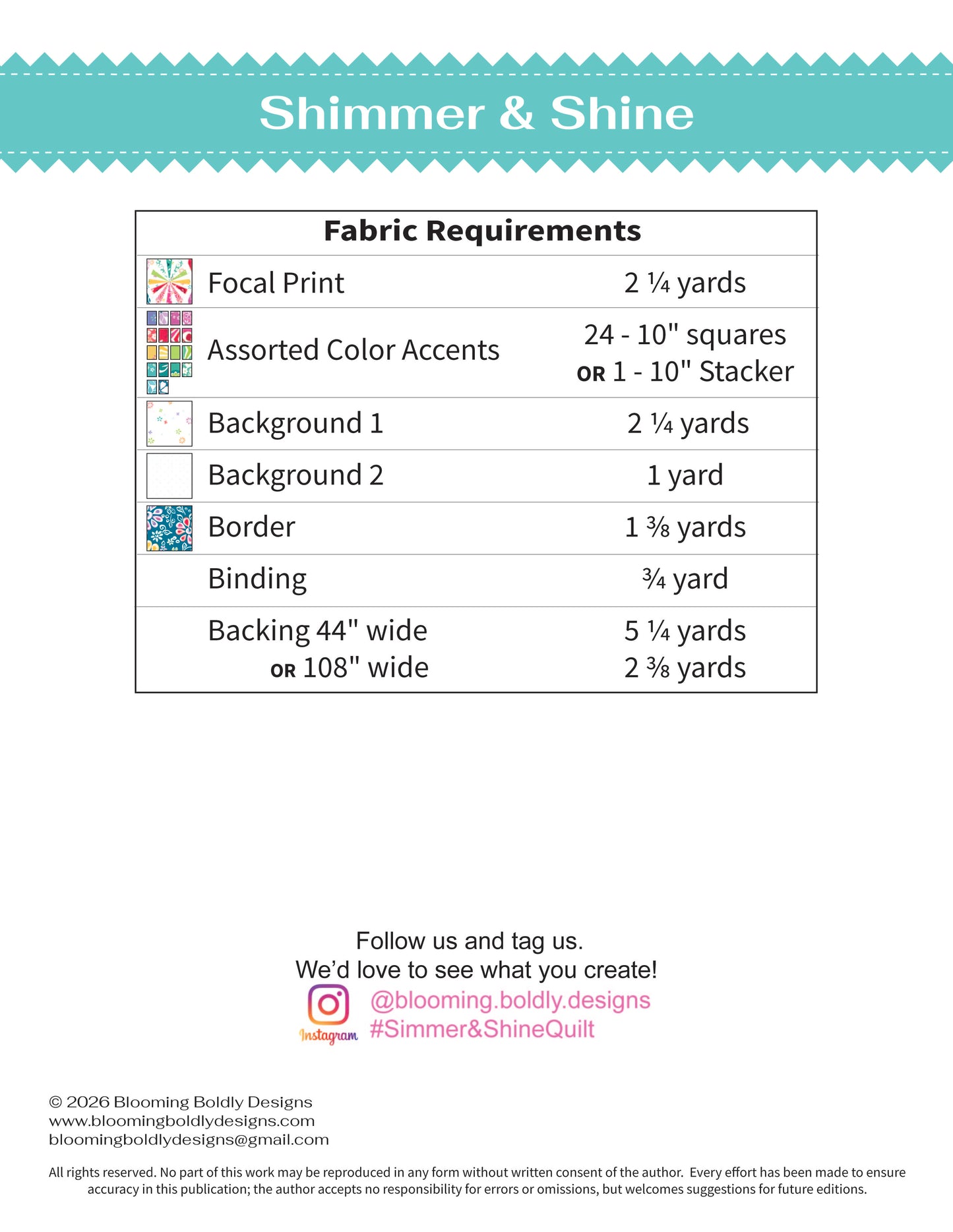 Digital Download - Shimmer & Shine Quilt Pattern