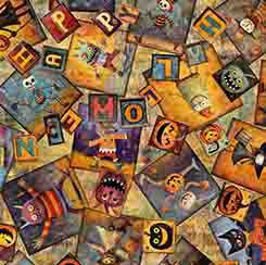 Creepin' It Real Halloween Patchwork (1/2 yard)
