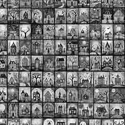 Creepin' It Real Mini Haunted House Blocks (1/2 yard)