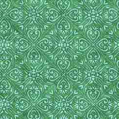 Creepin' It Real Scroll Medallion Green (1/2 yard)