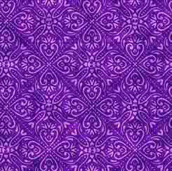 Creepin' It Real Scroll Medallion Purple (1/2 yard)