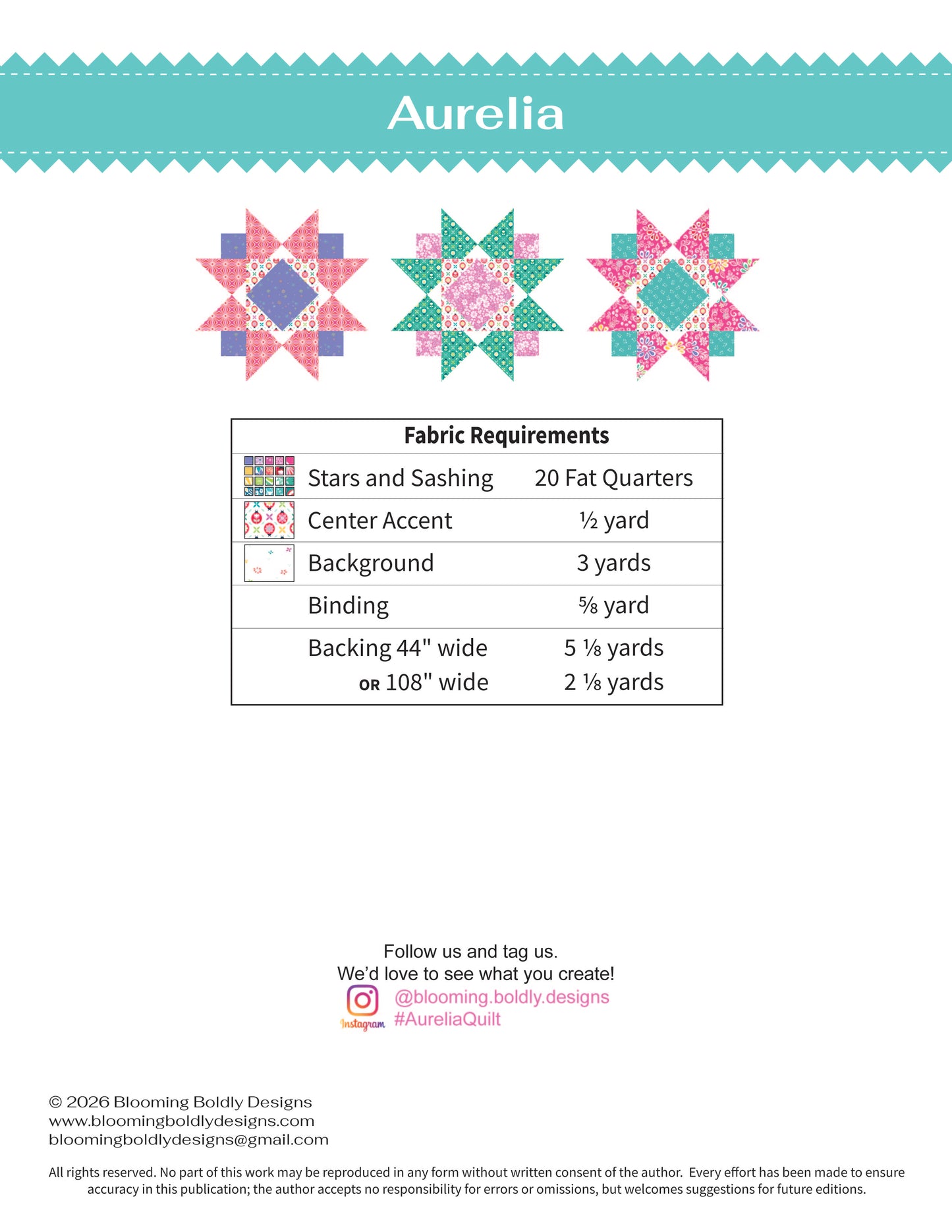 Digital Download - Aurelia Quilt Pattern