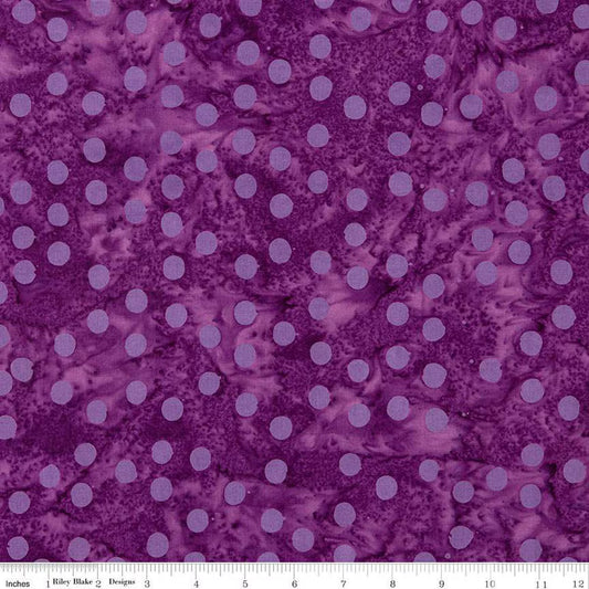 Batik Polka Pop Mulberry Jam Yardage (1/2 Yard)