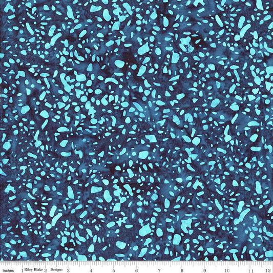 Batik Terrazzo Stone Blue Yardage (1/2 Yard)