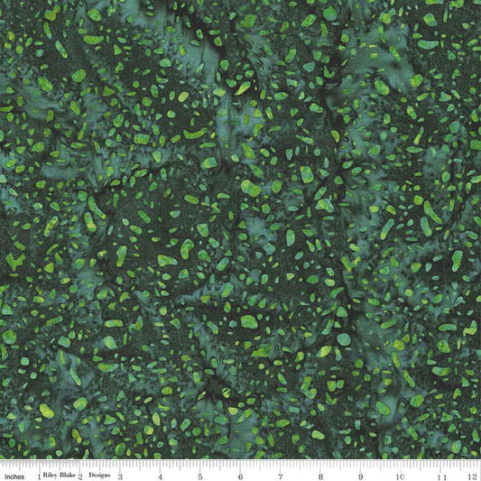 Batik Terrazzo Forest Green Yardage (1/2 Yard)