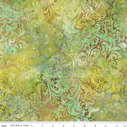 Batik Twirl & Swirl Artichoke Yardage (1/2 Yard)