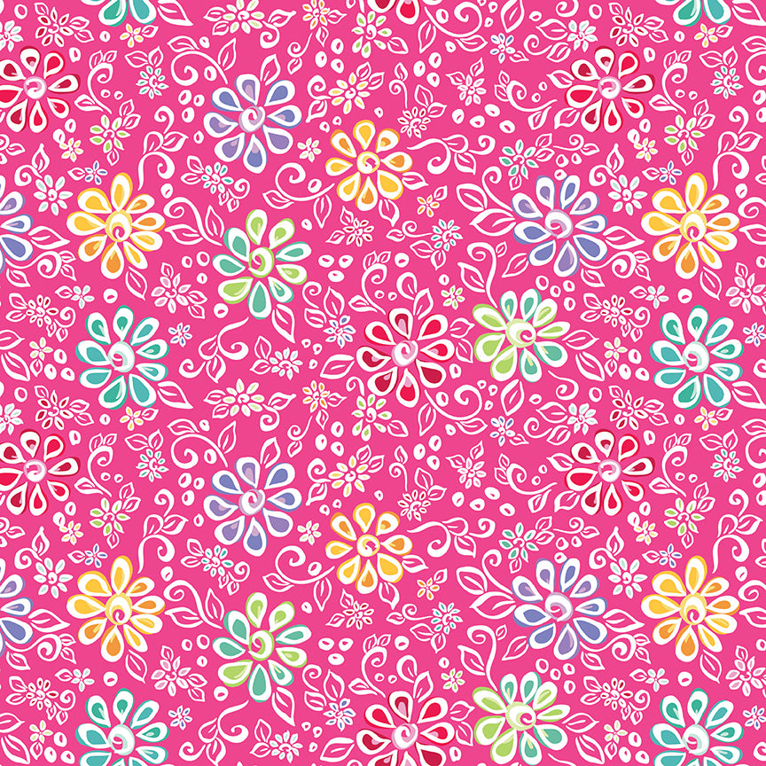 Chasing Rainbows Main Pink (1/2 Yard)