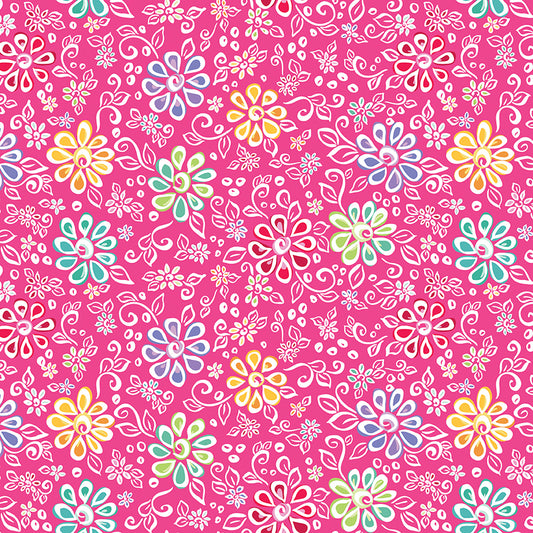 Chasing Rainbows Main Pink (1/2 Yard)