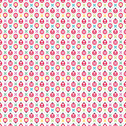 Chasing Rainbows Cute as a Bug White (1/2 Yard)