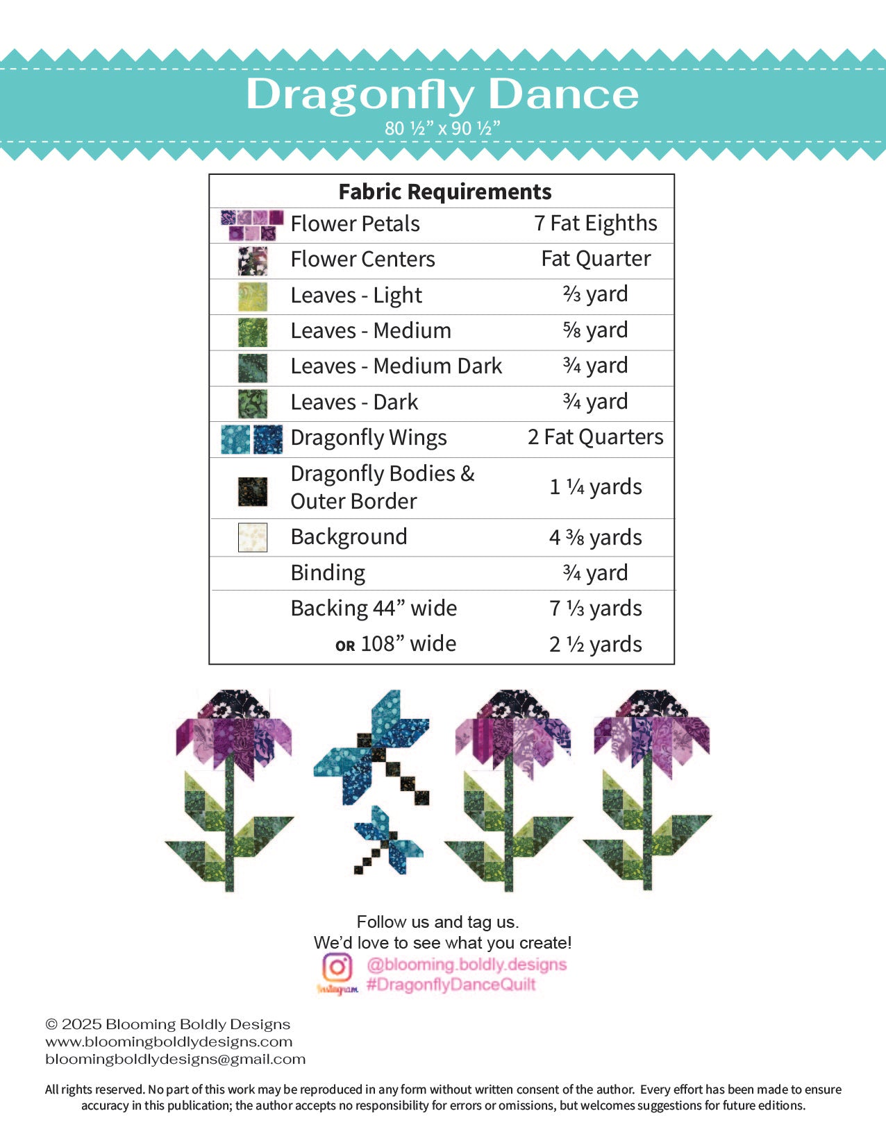 Digital Download - Dragonfly Dance Quilt Pattern