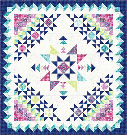 Rainbow Sparkles Daisy Dots Quilt Kit