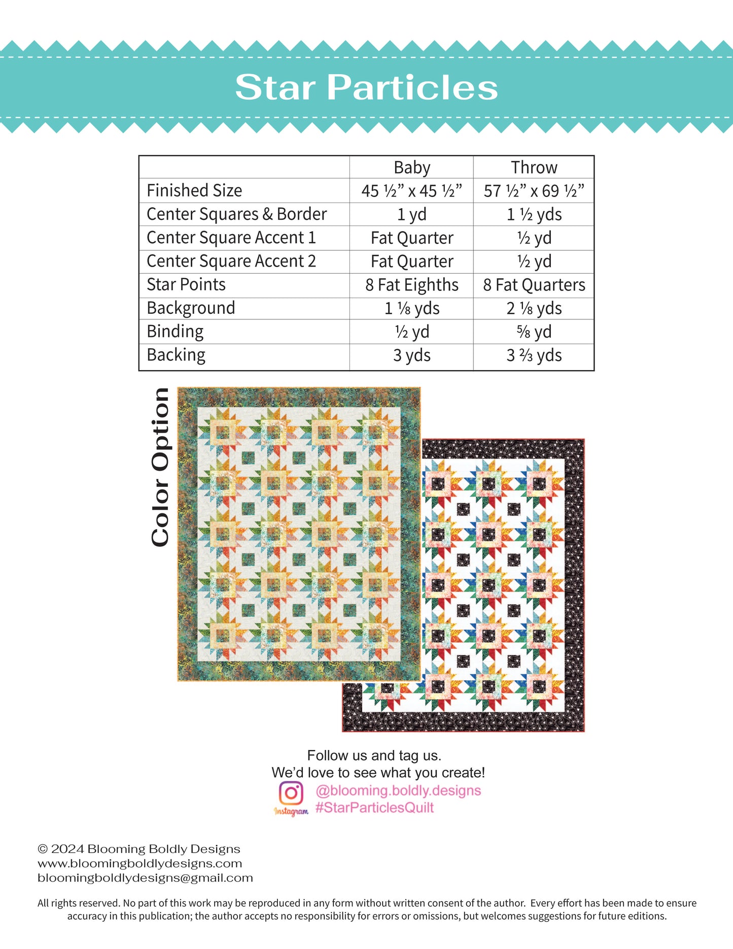 Digital Download - Star Particles Quilt Pattern