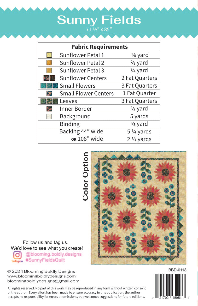 Sunny Fields Quilt Pattern